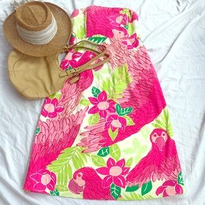 Vintage Lilly Pulitzer tropical strapless dress